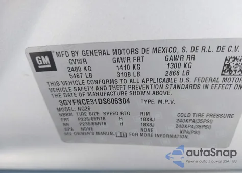 2013 Cadillac Srx Luxury Collection из США, поврежденный, VIN 3GYFNCE31DS606304